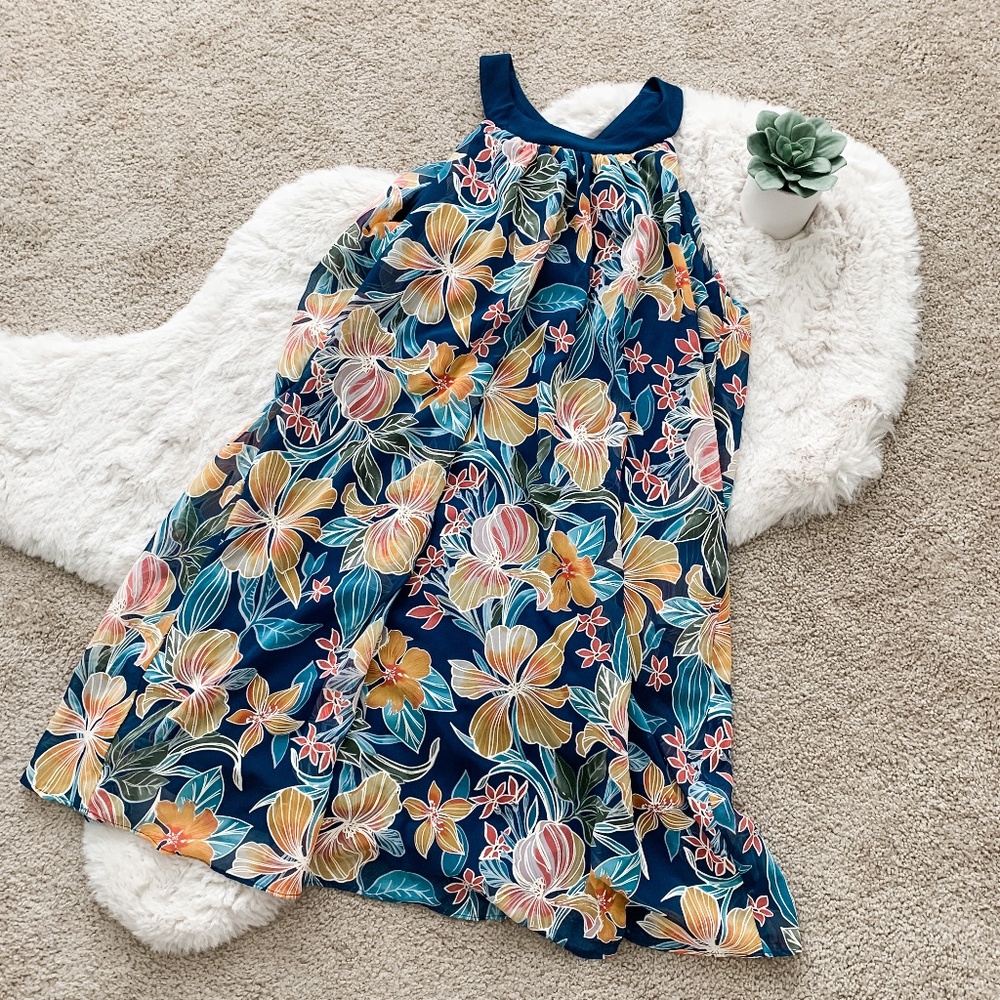 Signature by Robbie Bee Tropical Floral Dress- 8
